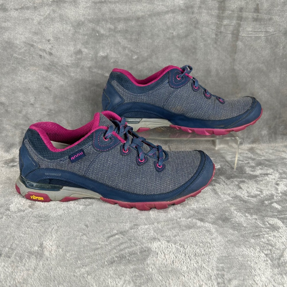 Ahnu Sugarpine Waterproof‎ Hiking Shoes Womens 11 Blue Magenta Vibram 1019232